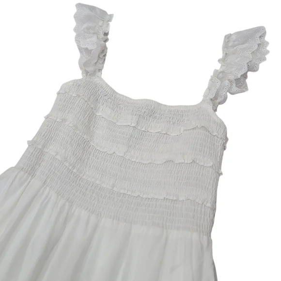 NWT Hello Molly Let Me Fall In Love White Midi Dress Lace Ruffles Women’s M - Picture 7 of 17